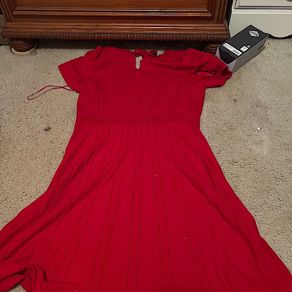 Red Knee Length Dress